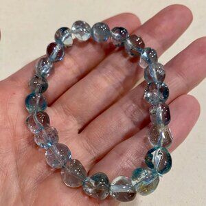 💎 Stunning Clear Blue Topaz Bracelet – 7–8mm Beads, High Quality 💎